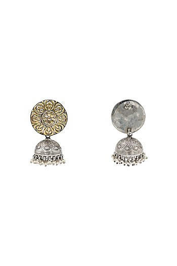 Silver Finish Pearl Dangler Earrings In Sterling Silver