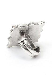 Gold Plated Silver Handcrafted Adjustable Ring In Sterling Silver