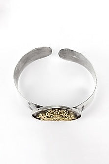 Gold Plated Silver Handcrafted Handcuff In Sterling Silver