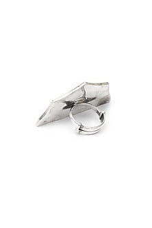 Gold Plated Silver Adjustable Ring In Sterling Silver