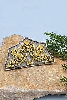Gold Plated Silver Adjustable Ring In Sterling Silver