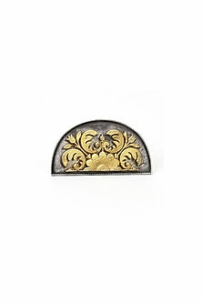 Gold Plated Silver Handcrafted Adjustable Ring In Sterling Silver