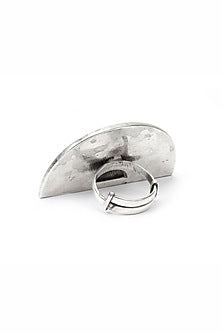 Gold Plated Silver Handcrafted Adjustable Ring In Sterling Silver