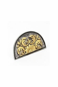 Gold Plated Silver Handcrafted Adjustable Ring In Sterling Silver