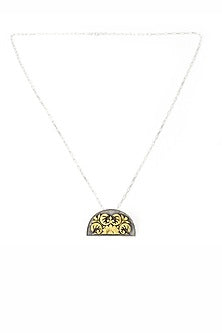 Gold Plated Silver Handcrafted Pendant Chain Necklace In Sterling Silver