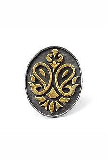 Gold Plated Silver Adjustable Ring In Sterling Silver