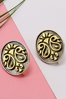 Gold Plated Silver Stud Earrings In Sterling Silver