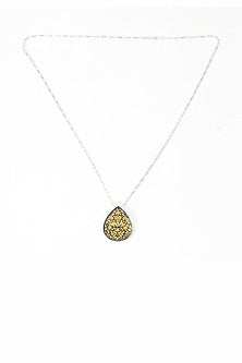 Gold Plated Silver Handcrafted Pendant Chain Necklace In Sterling Silver