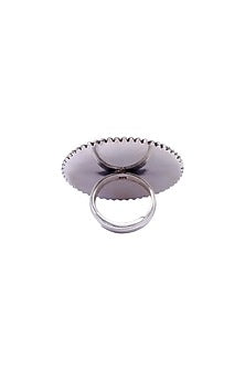 Silver Finish Handcrafted Floral Ring In Sterling Silver
