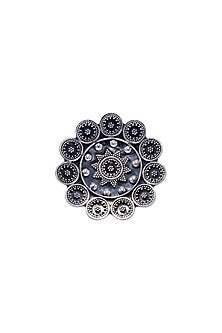 Silver Finish Handcrafted Tribal Ring In Sterling Silver