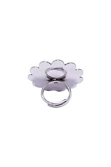 Silver Finish Handcrafted Tribal Ring In Sterling Silver