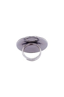Oxidised Silver Finish Chakra Ring In Sterling Silver