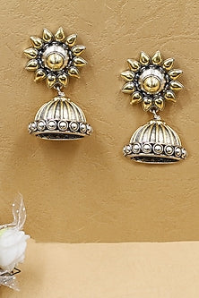 Gold Plated Handcrafted Earrings In Sterling Silver