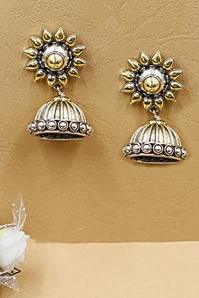 Gold Plated Handcrafted Earrings In Sterling Silver