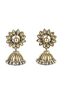 Gold Plated Handcrafted Earrings In Sterling Silver