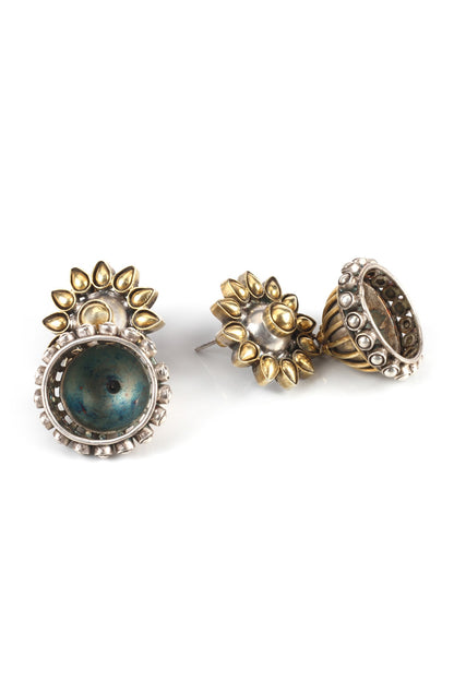 Gold Plated Handcrafted Earrings In Sterling Silver