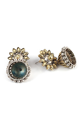 Gold Plated Handcrafted Earrings In Sterling Silver