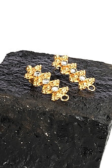 Gold Plated Handcrafted Earrings In Sterling Silver
