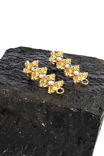 Gold Plated Handcrafted Earrings In Sterling Silver