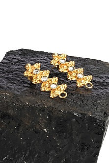 Gold Plated Handcrafted Earrings In Sterling Silver