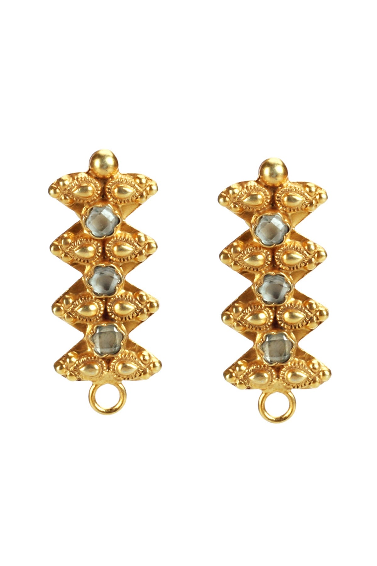 Gold Plated Handcrafted Earrings In Sterling Silver
