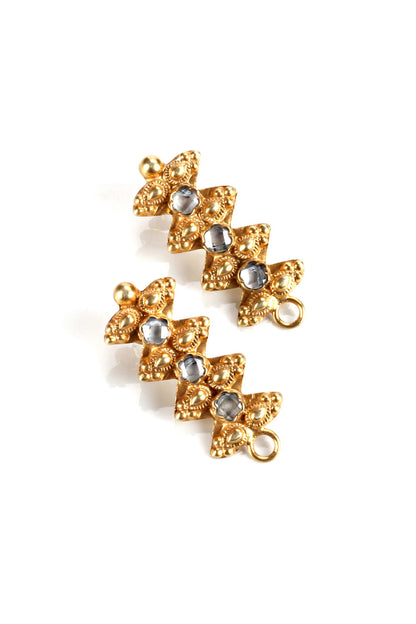 Gold Plated Handcrafted Earrings In Sterling Silver
