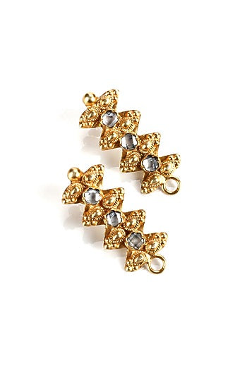 Gold Plated Handcrafted Earrings In Sterling Silver