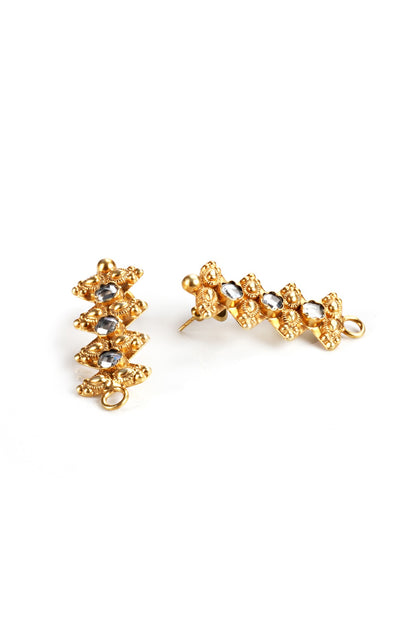 Gold Plated Handcrafted Earrings In Sterling Silver