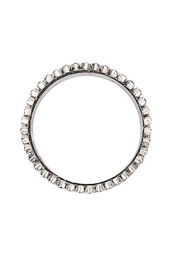 Silver Finish Red Stone Floral Bracelet In Sterling Silver