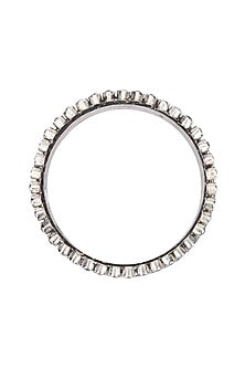 Silver Finish Red Stone Floral Bracelet In Sterling Silver