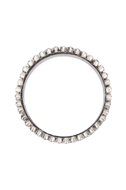Silver Finish Red Stone Floral Bracelet In Sterling Silver