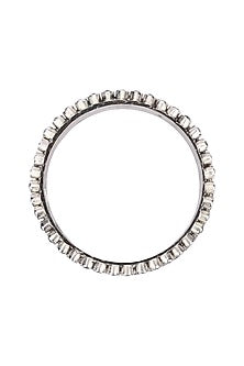 Silver Finish Stone Floral Bracelet In Sterling Silver
