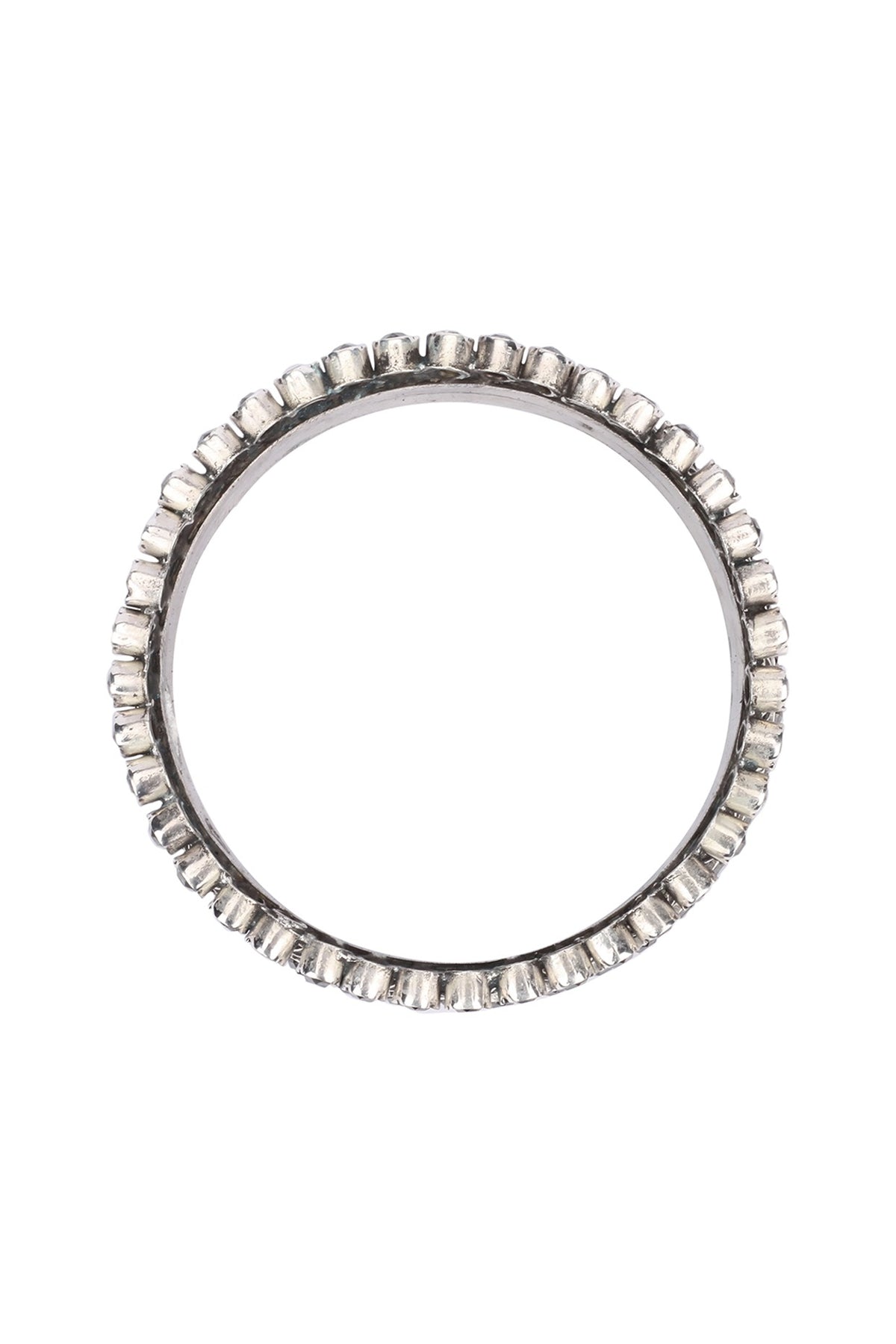 Silver Finish Stone Floral Bracelet In Sterling Silver