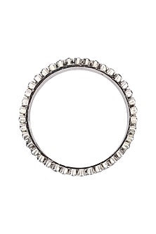 Silver Finish Stone Floral Bracelet In Sterling Silver