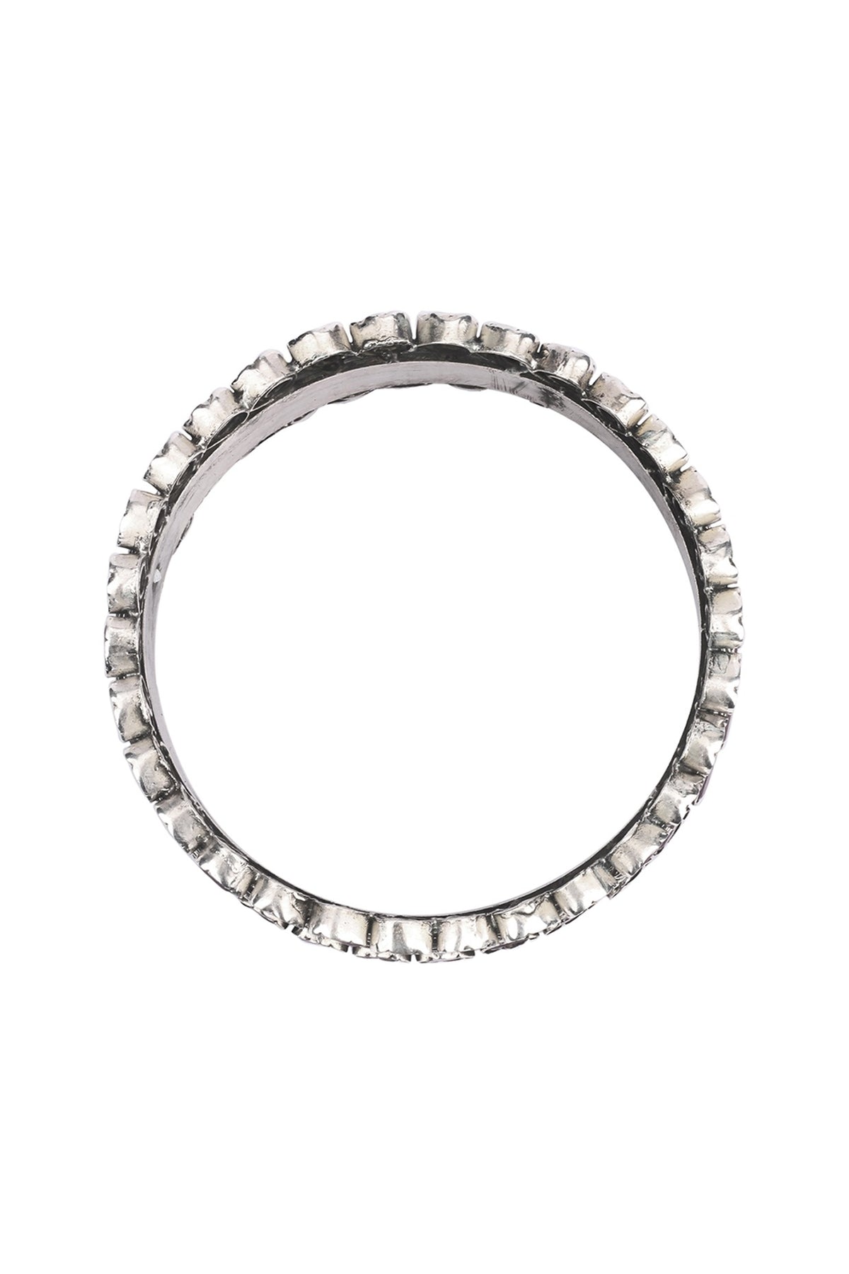 Silver Finish Red Stone Floral Bracelet In Sterling Silver