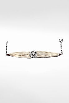 Silver Pearl & Moissanite Choker Necklace