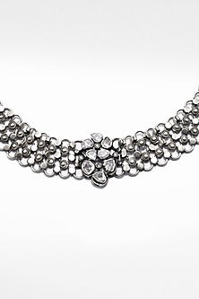 Silver Moissanite Choker Necklace