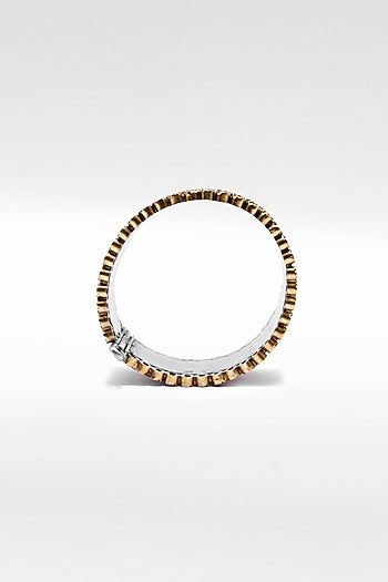 Two Tone Finish Bangle in Silver