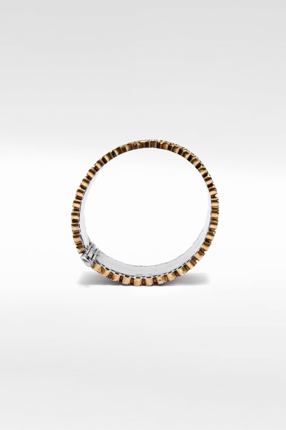 Two Tone Finish Bangle in Silver