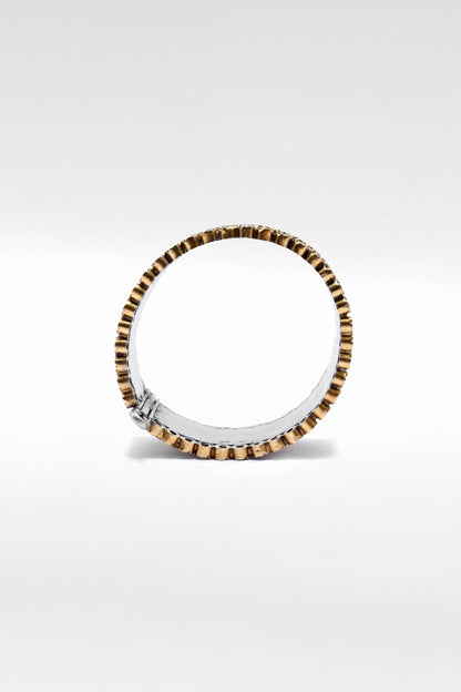 Two Tone Finish Bangle in Silver