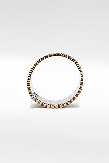 Two Tone Finish Bangle in Silver