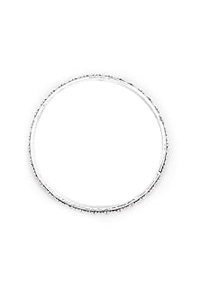 Silver Finish Handcrafted Bangle In Sterling Silver
