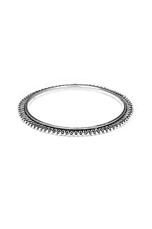 Silver Finish Handcrafted Bangle In Sterling Silver