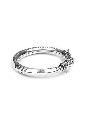 Silver Finish Handcrafted Bangle In Sterling Silver