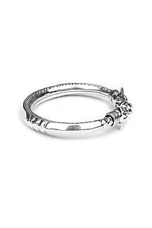 Silver Finish Handcrafted Bangle In Sterling Silver