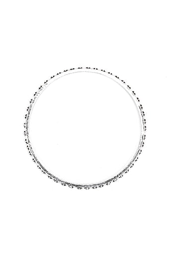 Silver Finish Handcrafted Bangle In Sterling Silver