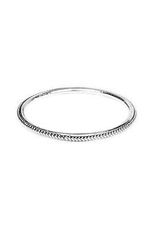 Silver Finish Handcrafted Bangle In Sterling Silver