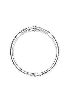 Silver Finish Handcrafted Bangle In Sterling Silver
