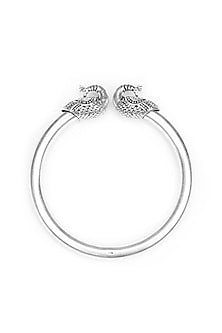 Silver Finish Handcrafted Bangle In Sterling Silver