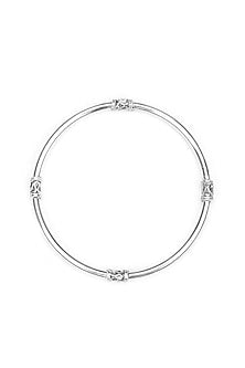 Silver Finish Handcrafted Bangle In Sterling Silver